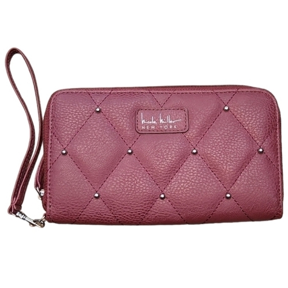 NICOLE Miller Plum Wristlet Wallet - Picture 1 of 6